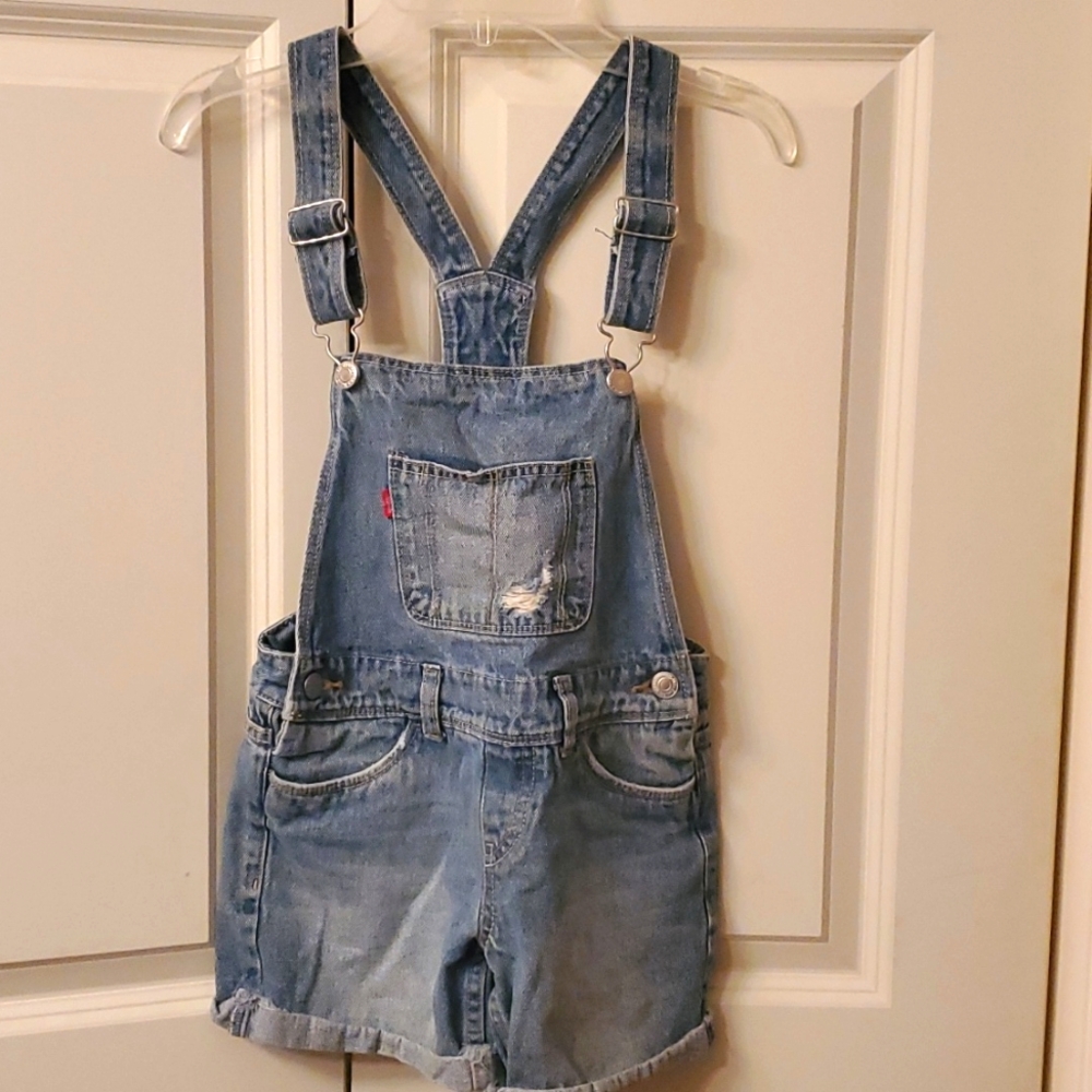 Levi's girl's jean shortall overalls